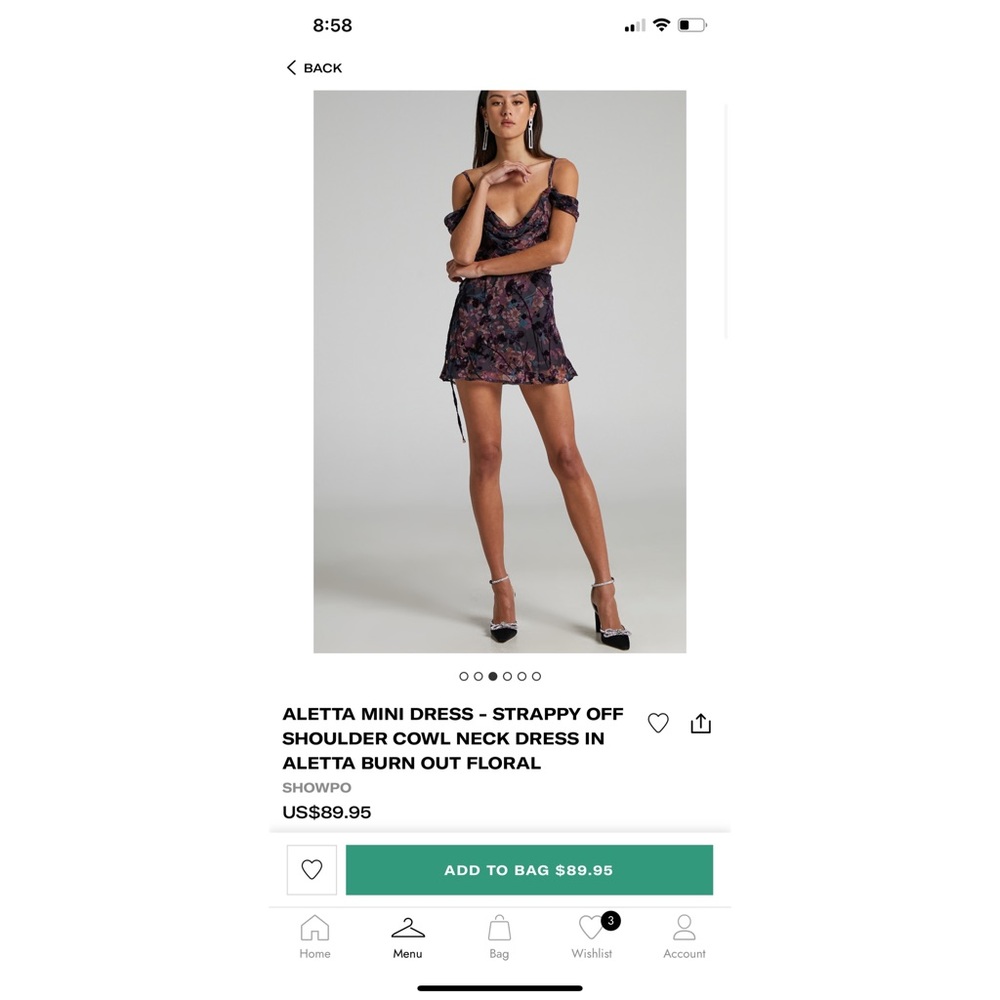 New with tags Showpo mini floral dress